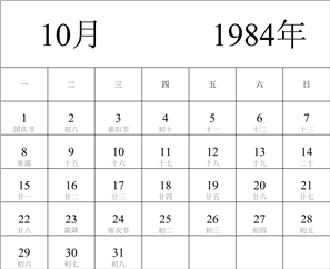 1984年日历